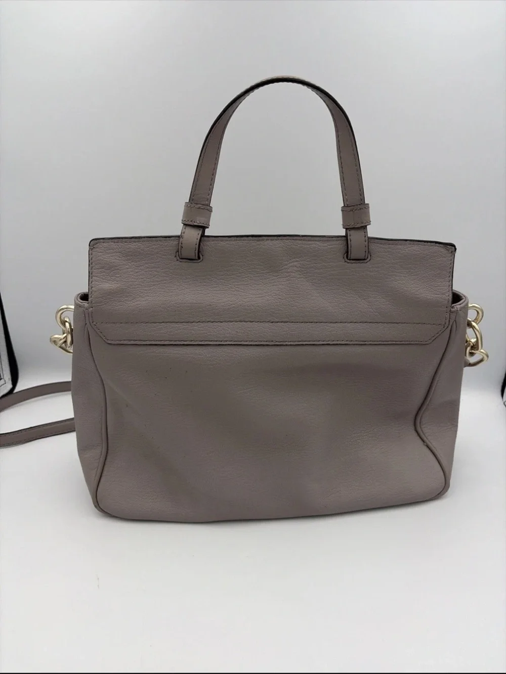 kate spade Rea Robinson Lane Taupe pebbled Leather Satchel with Gold Hardware